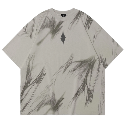 ’Spectral’ Abstract Print Oversized Cotton T-Shirt T-Shirt