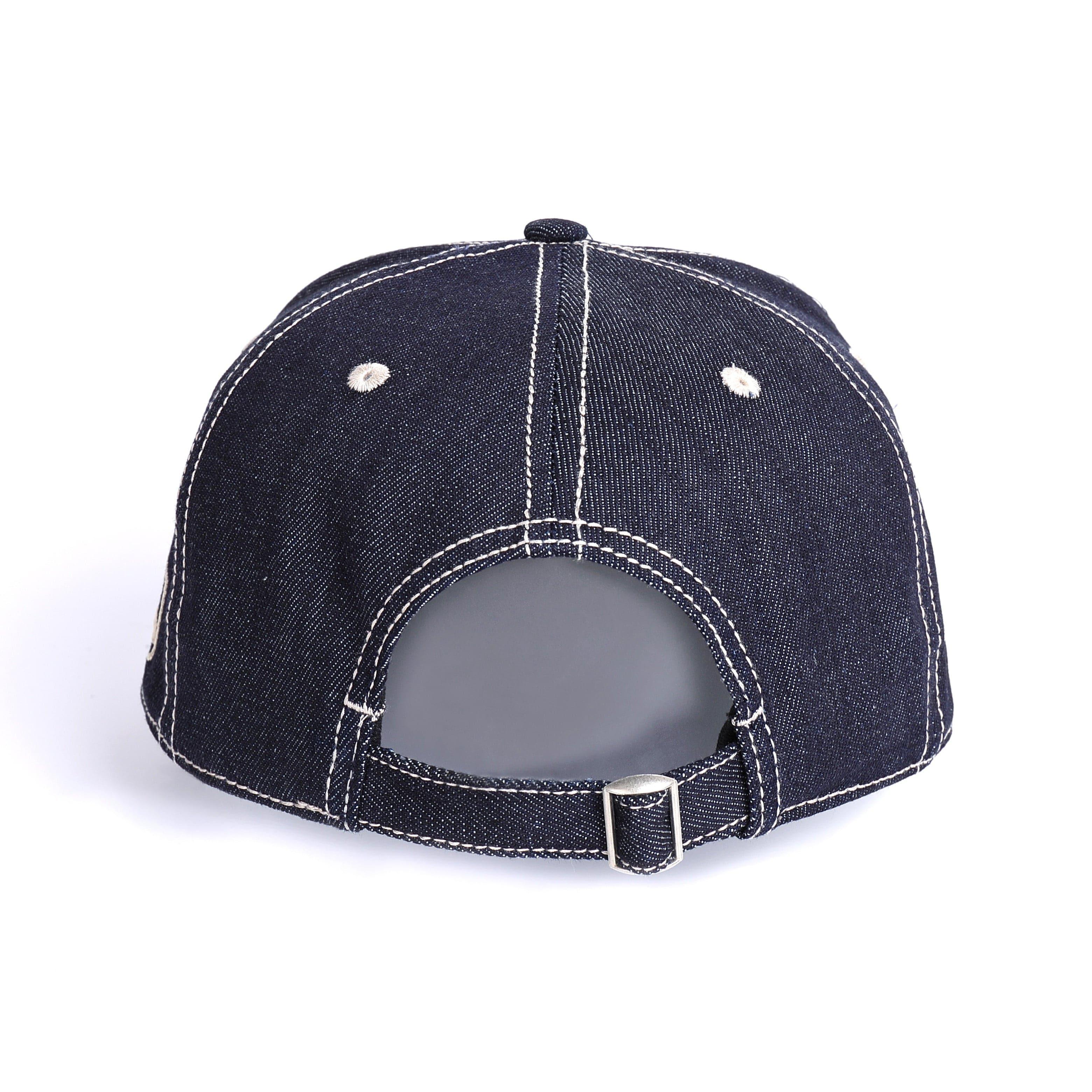 Embroidered Six Panel Denim Cap 