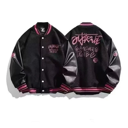 &quot;Answer Tribe&quot; Baseball Jacket Front and Back