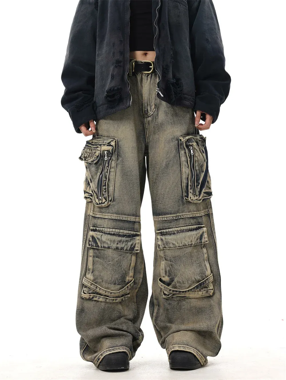 Mud Dye Distressed Pants