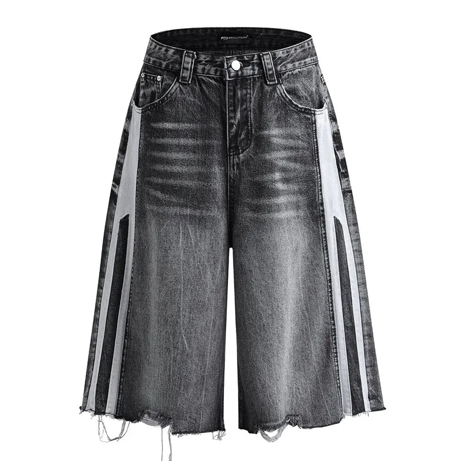 Contract Panel Baggy Denim Shorts