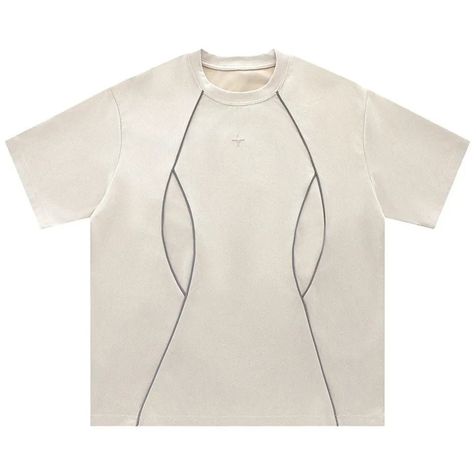 ’Nova’ Structured Suede-Finish T-Shirt Beige / S T-Shirt