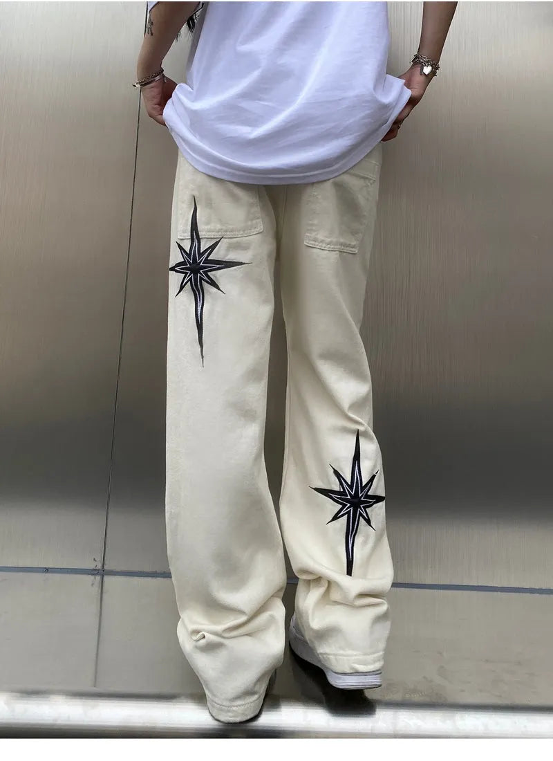 ’Starlight’ Embroidered Denim Jeans Casual Pants