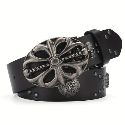 Alchemy Studded Belt with Bronze Buckle - Key Streetwear