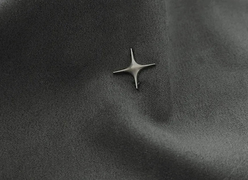 ’Nova’ Structured Suede-Finish T-Shirt Star Embellishment