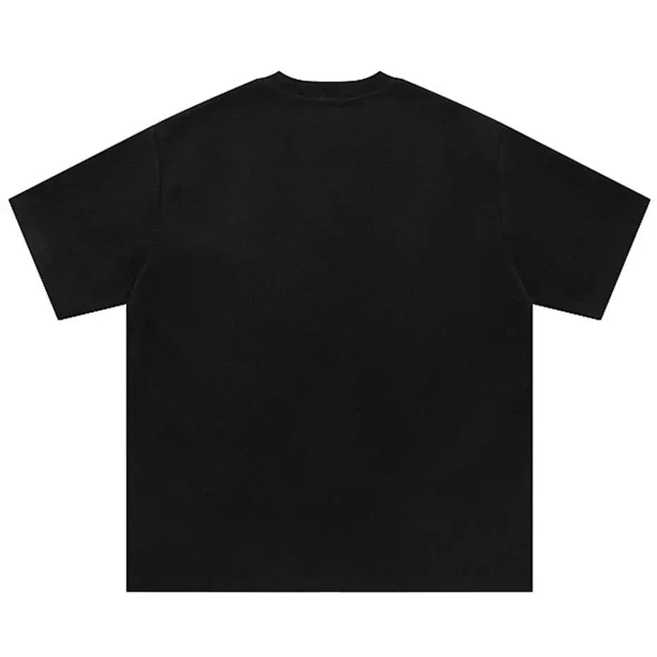 ’Nova’ Structured Suede-Finish T-Shirt Backside Black