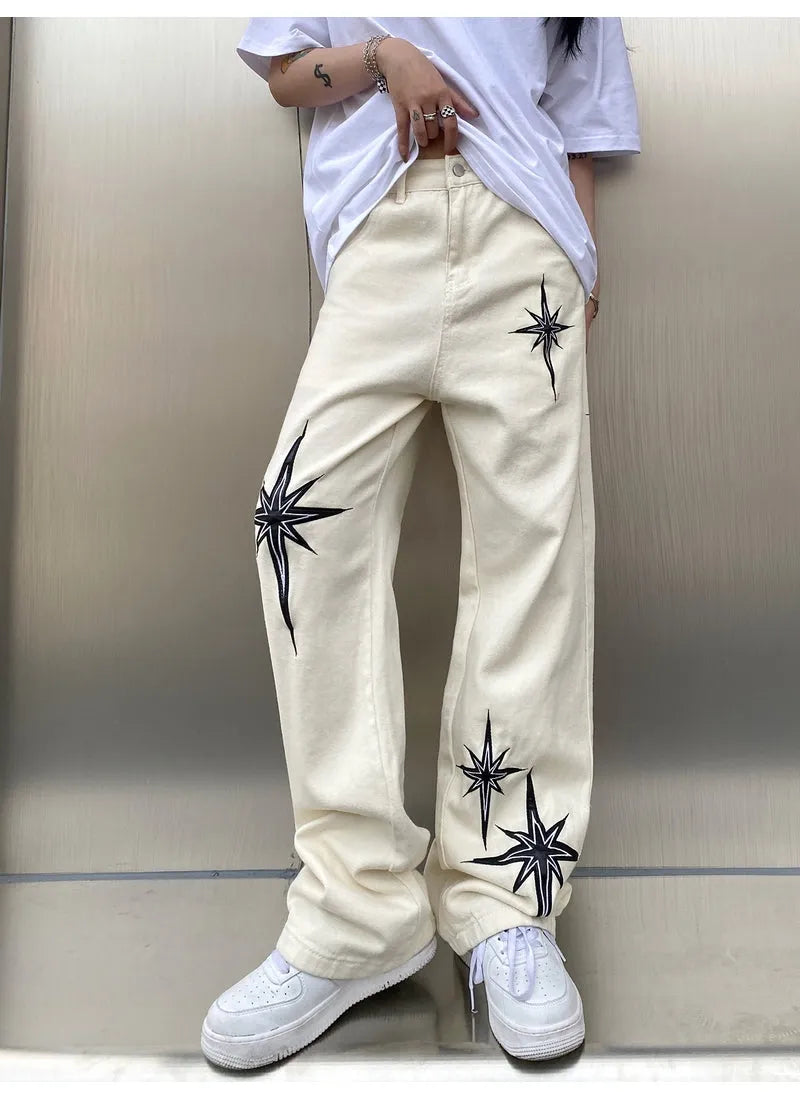 ’Starlight’ Embroidered Denim Jeans Casual Pants