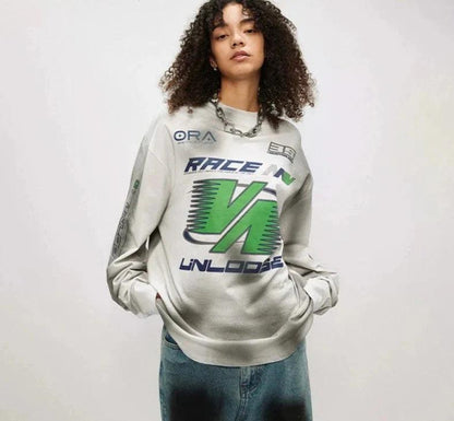 UNLOOSE Dirt Track Racing Graphic Long Sleeve - Keystreetwear