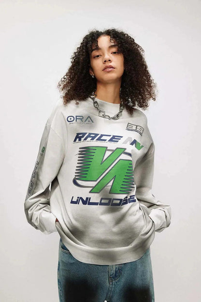 UNLOOSE Dirt Track Racing Graphic Long Sleeve - Keystreetwear