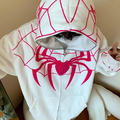 Y2K Spiderman Zip Up - Keystreetwear