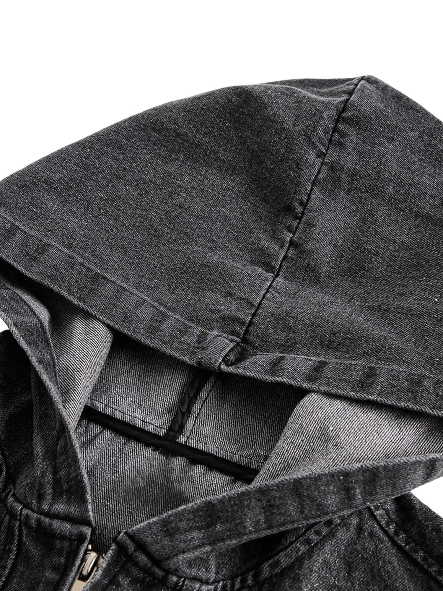 03 Denim Hoodie - Hood details