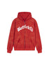 Star Letter Zipper Hoodie Red