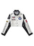 Badge Short Pu Leather Racing Jacket Black / S Jackets