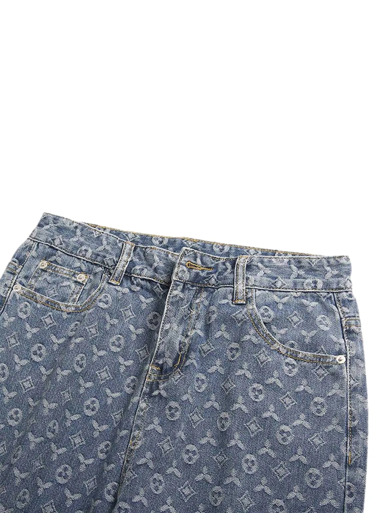 Jacquard Baggy Denim Jeans