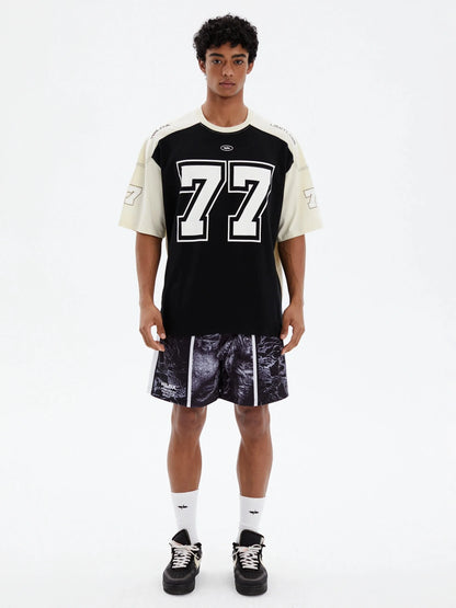 WildX 77 Hockey Jersey Shirt Black- Keystreetwear