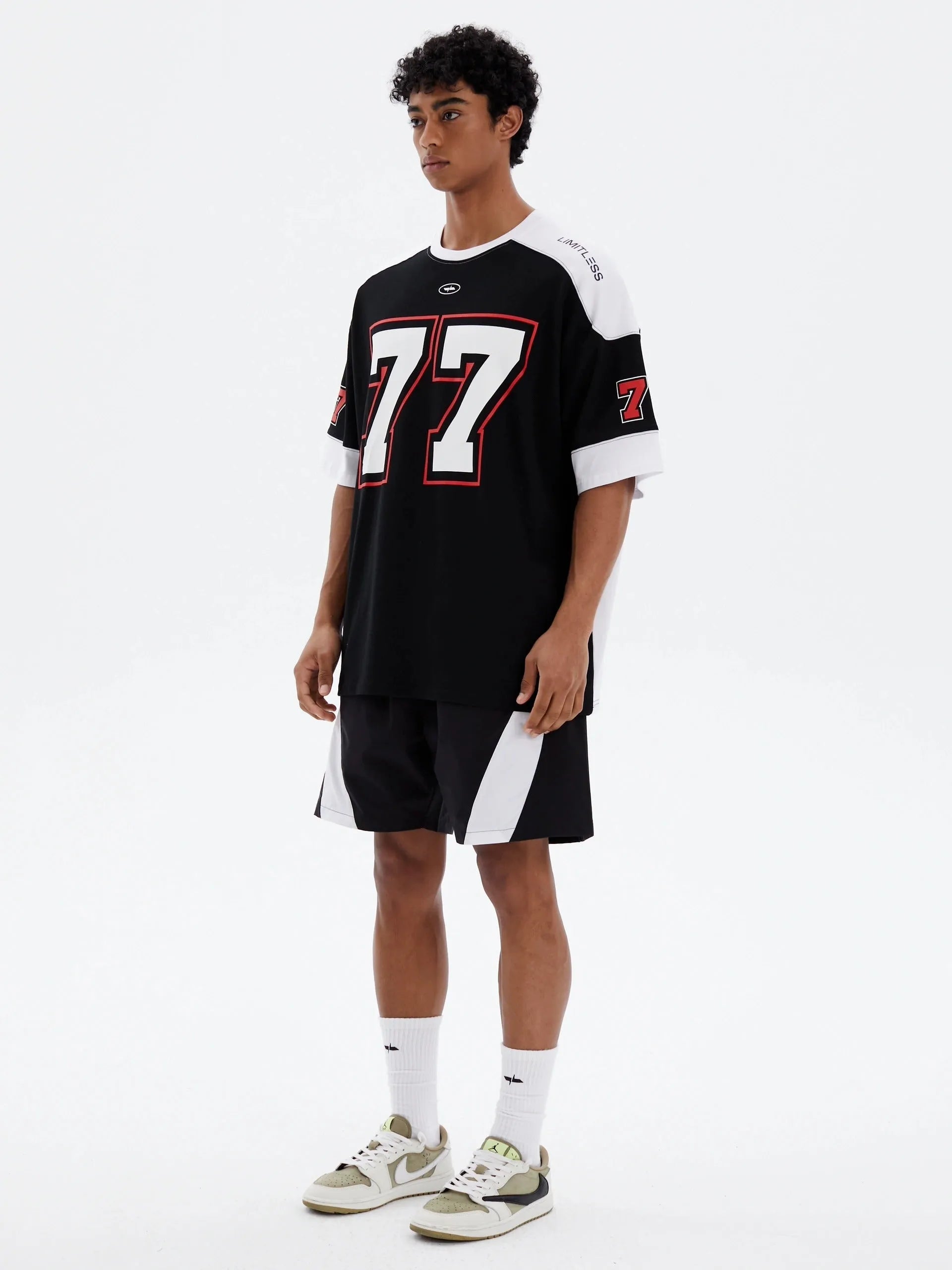 WildX 77 Hockey Jersey Shirt Black- Keystreetwear