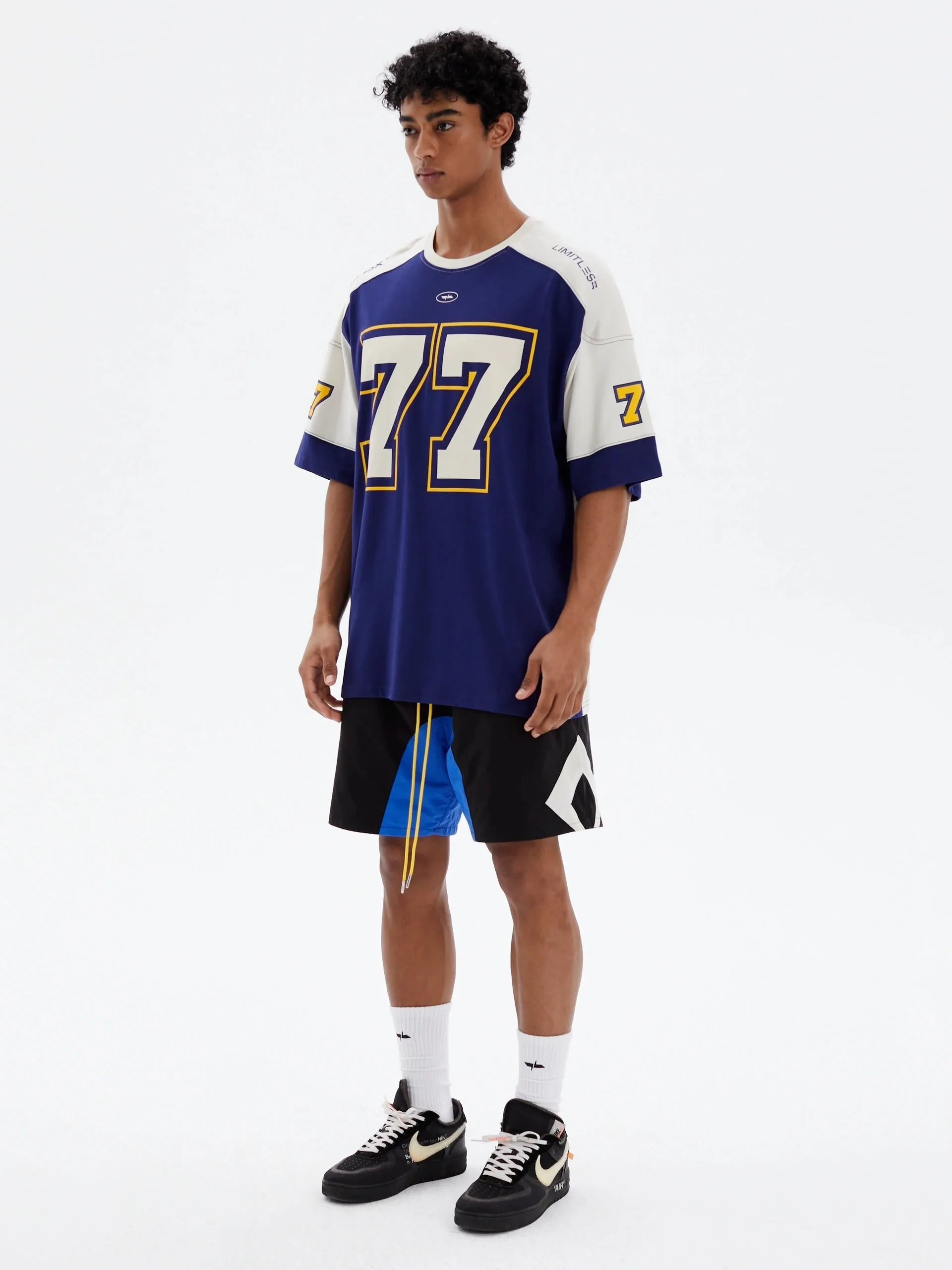 WildX 77 Hockey Jersey Shirt Navy Blue - Keystreetwear