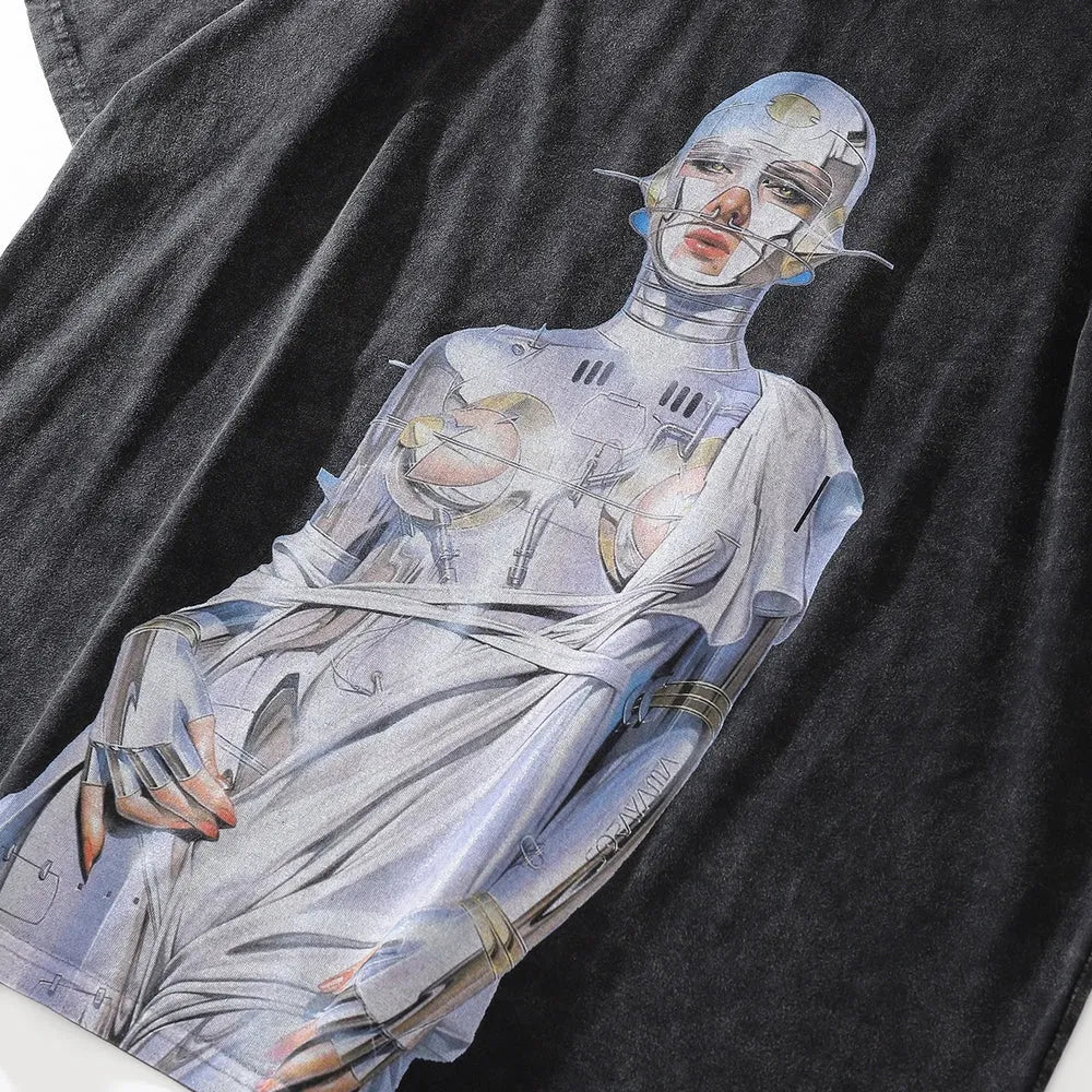 Hajime Sorayama Oversized Cotton T-Shirt | Dekayed