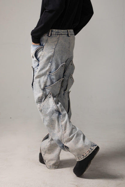 DND4DES Deconstructed Rose Petals Washed Jeans