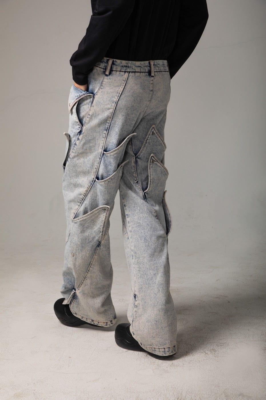 DND4DES Deconstructed Rose Petals Washed Jeans 