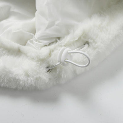 Cozy Cross Rabbit Fur Coat