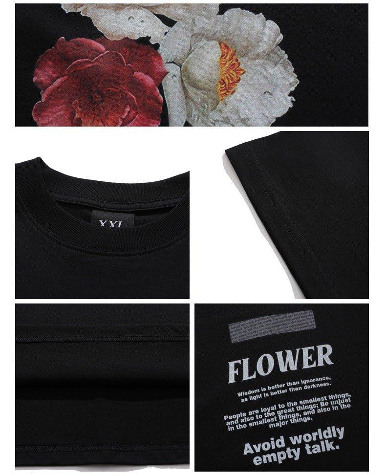 Flower Injection Tee Details - Keystreetwear