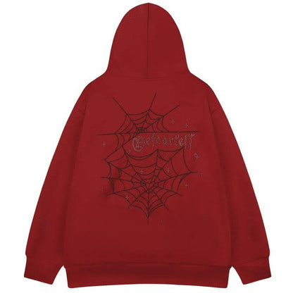 Oversized Spider Web Pullover - Keystreetwear