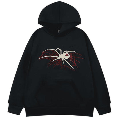 Oversized Spider Web Pullover - Keystreetwear