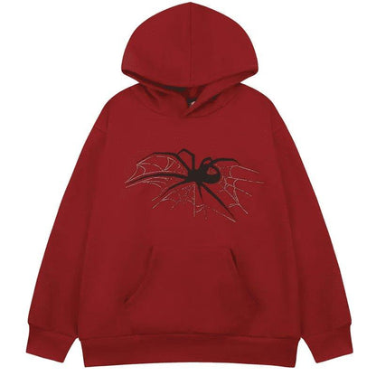 Oversized Spider Web Pullover - Keystreetwear